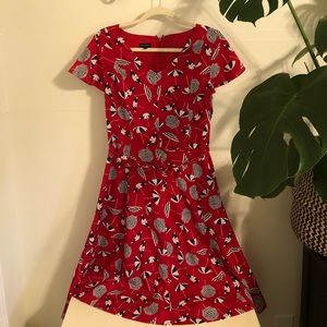 Talbots red umbrella dress